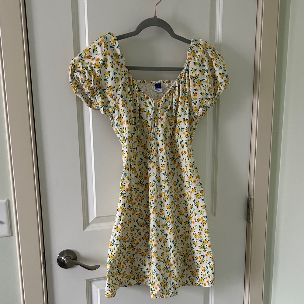 Old Navy Yellow and Green Floral Dress